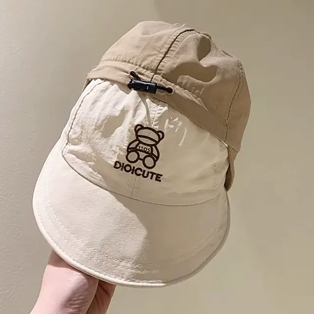 宝宝遮阳帽子春秋婴儿防晒渔夫帽鸭舌帽夏季男女儿童大檐薄款速干