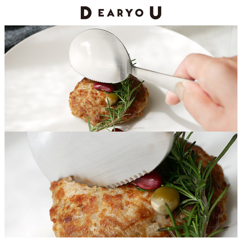 DEARYOU日本进口不锈钢勺可切割分菜勺大号分餐勺公勺家用