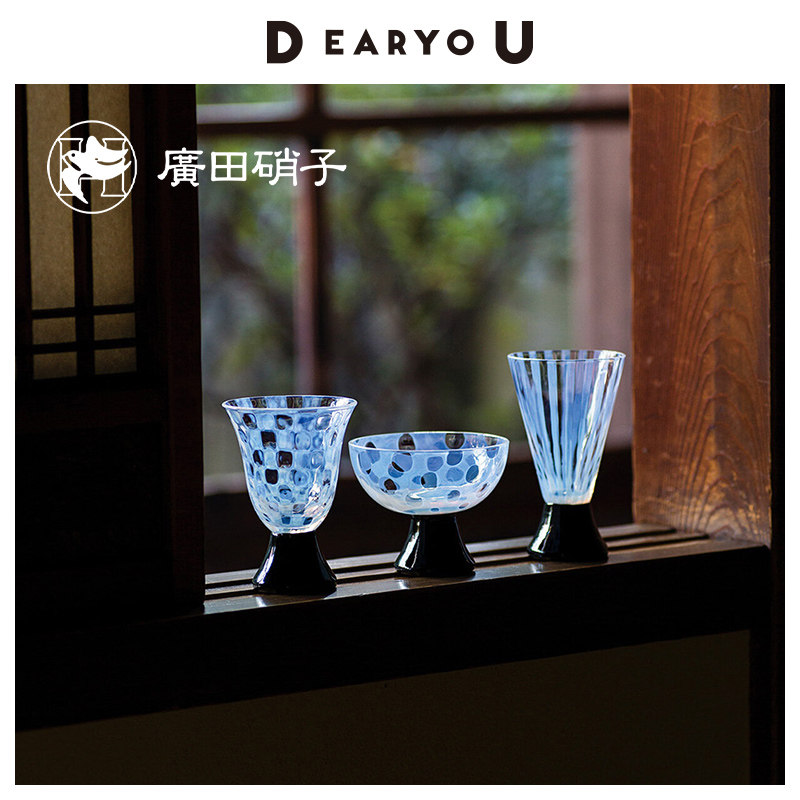 广田硝子大正浪漫玻璃高脚酒杯图片