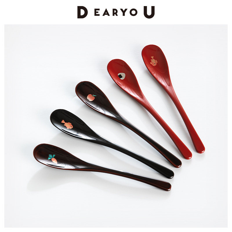 DEARYOU日本进口越前漆器莳绘勺子高颜值日式甜品勺日料店调羹