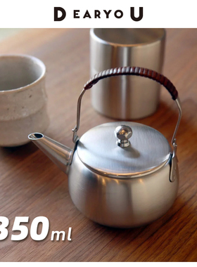 DEARYOU日本进口富田胜一不锈钢藤柄茶壶日式复古带滤网功夫茶具