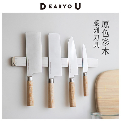 霜山木柄不锈钢厨房菜刀