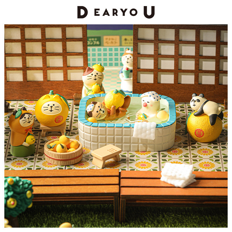 DEARYOU日本进口柚子日和猫咪文鸟公仔车载微景观造景,家居饰品,装饰摆件,淘宝优惠券,粉丝福利购,淘宝优惠卷