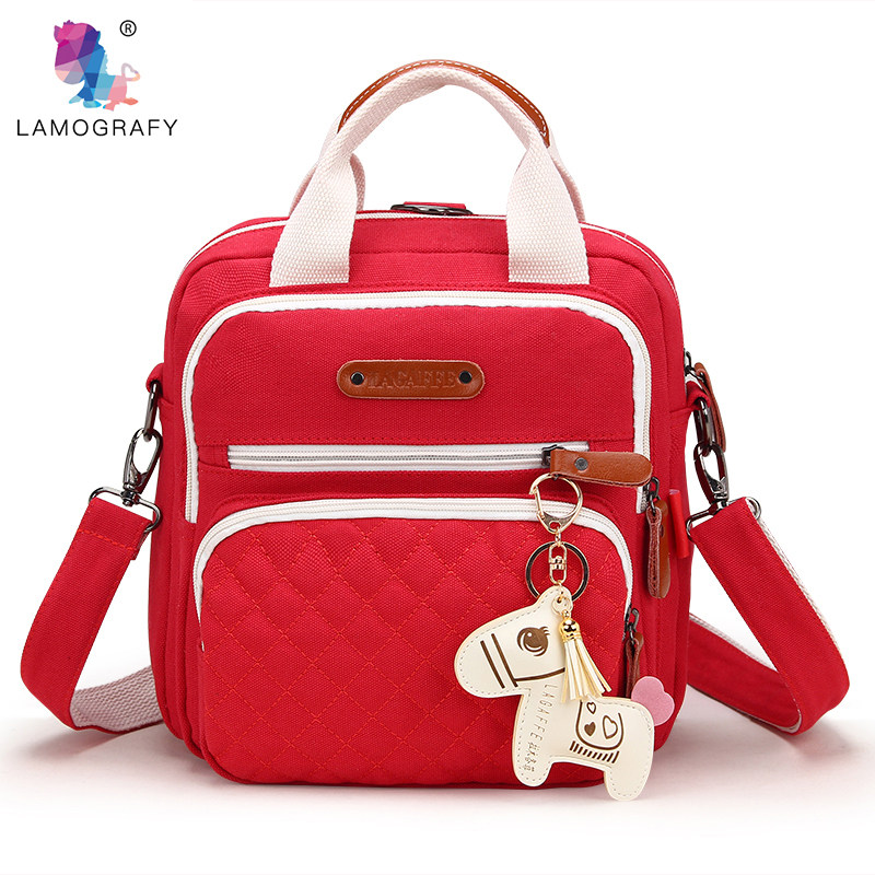 2019新款时尚妈咪包帆布包小号斜挎多功能妈妈包双肩母婴包外出