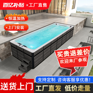 户外无边际智能恒温游泳池冲浪亚克力别墅酒店民宿室内外成品泳池