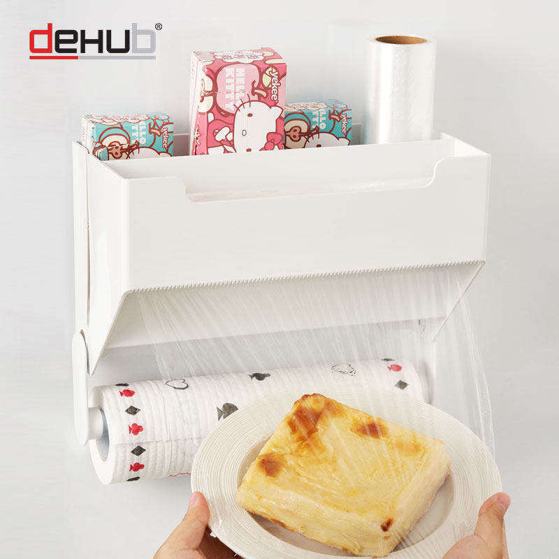 厨房保鲜膜置物架多功能收纳壁挂式免打孔无痕贴调味料置物架,厨房/烹饪用具,保鲜膜切割器,淘宝优惠券,粉丝福利购,淘宝优惠卷