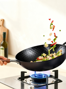 神田日本铁神老式铁锅传统铁锅家用大勺炒锅煤气炒菜锅