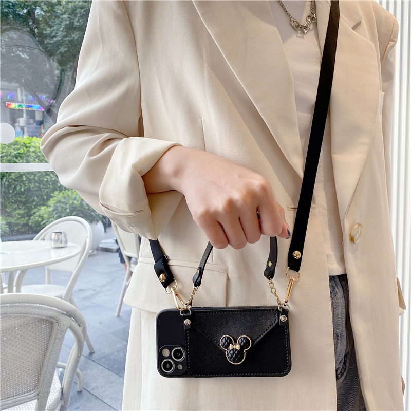 小香风米妮零钱包挂绳手机壳