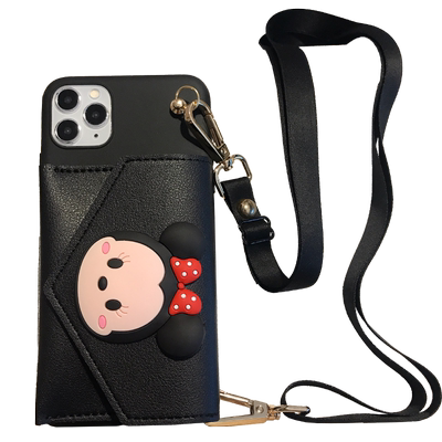 卡通米妮口红零钱包手机壳