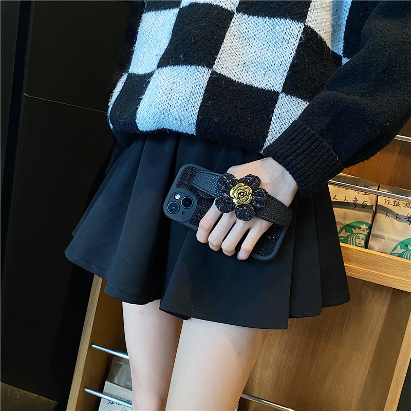 小香风手腕带挂绳防摔手机壳