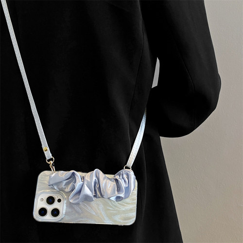 简约羽纱丝巾腕带挂绳手机壳