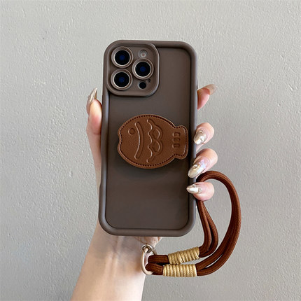 小鱼皮纹支架适用opporeno13手机壳reno12/11pro新款reno10斜挎reno9挂绳findx8/7手提A58防摔A2/A3x保护壳A1