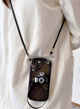 立体闪光小相机适用opporeno13手机壳reno12/11pro保护套reno9斜挎reno10挂绳findx8/7女A97A58创意k12防摔套