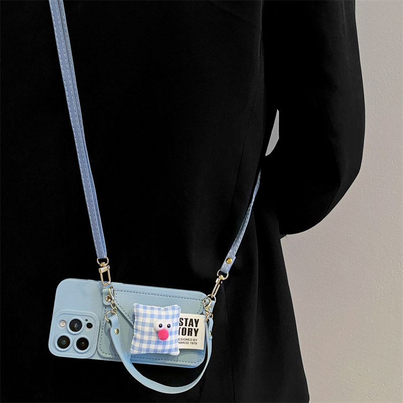 蓝色芝麻公仔零钱包适用华为pura80pro手机壳pura70pro个性mate80卡通mate70/60pro女款nova15/14斜挎p60挂绳