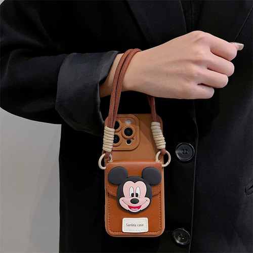 日韩卡通米奇米妮卡包防摔手机壳