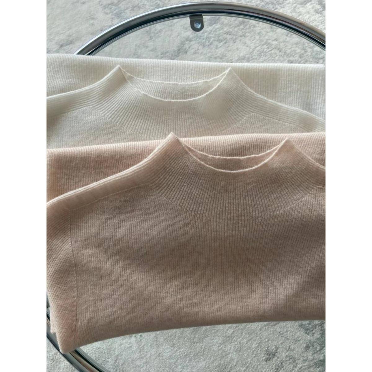 一线成衣美丽诺超细精纺100羊毛修身半高领针织毛衣女套头打底衫