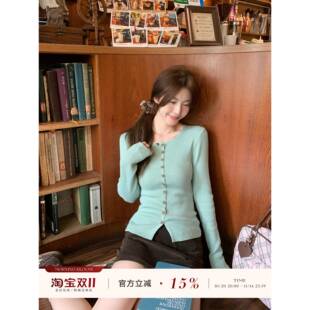 内搭毛衣开衫 morning 女秋修身 针织衫 单穿上衣 bloom韩系漂亮长袖