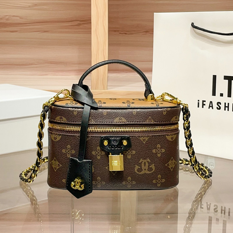 真皮老花盒子包女通勤百搭斜挎