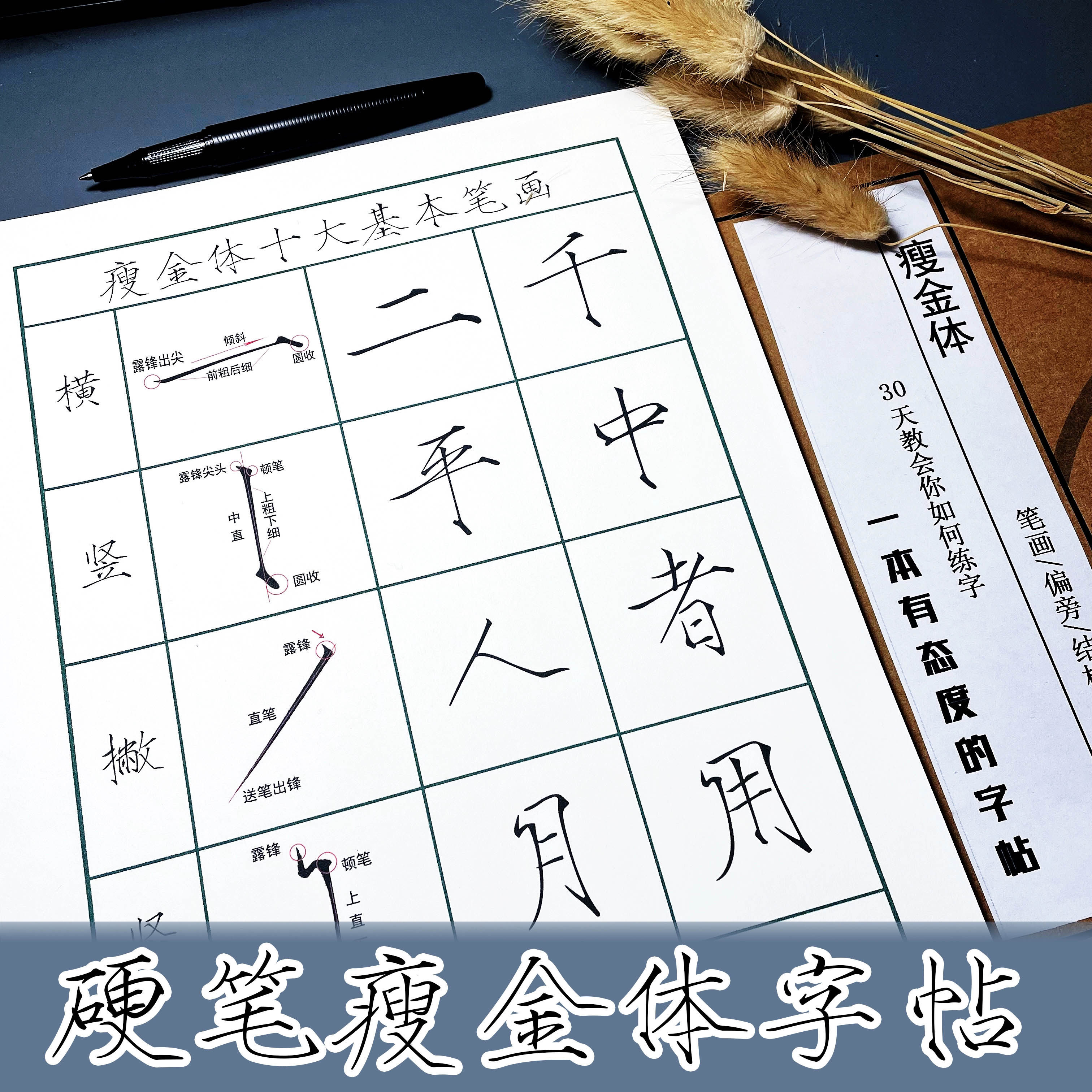 瘦金体硬笔书法钢笔字帖描红字帖