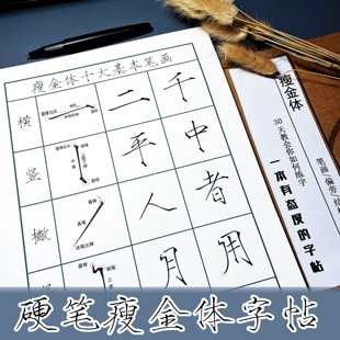 瘦金体练字帖宋徽宗硬笔书法钢笔字帖成人男生中性笔女生大学生练字静心笔画笔顺控笔训练速成入门教程每日一练高频常用字描红字帖