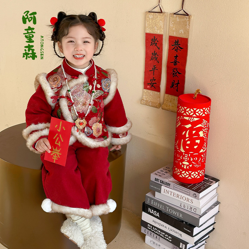 汉服女童中国风加厚新年装