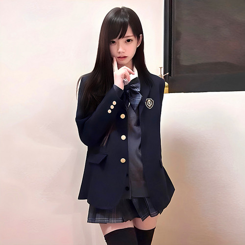花千猪原创学院风JK三粒扣西装