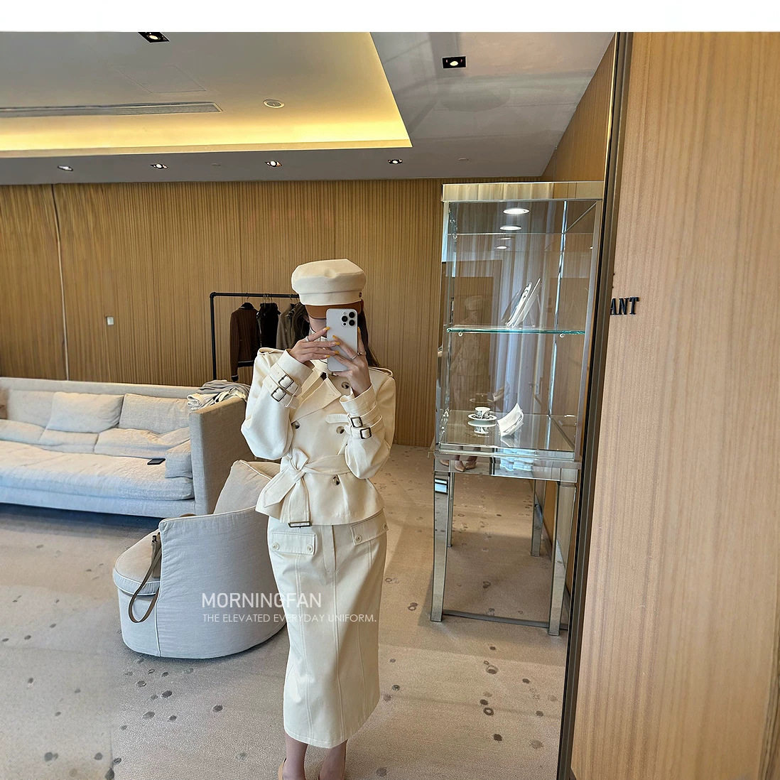 北川景子同款英伦不规则风衣女