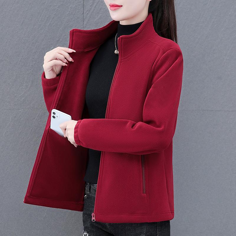 摇粒绒外套女秋冬204新款中年妈