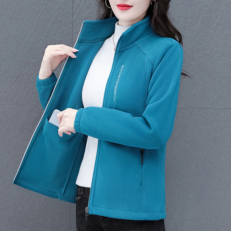 抓绒外套女冬季2024新款爆装秋双
