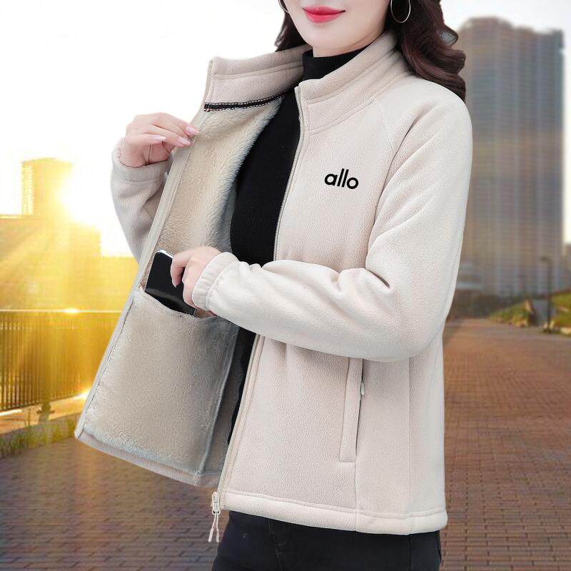 保暖立领摇粒绒外套女2025新款