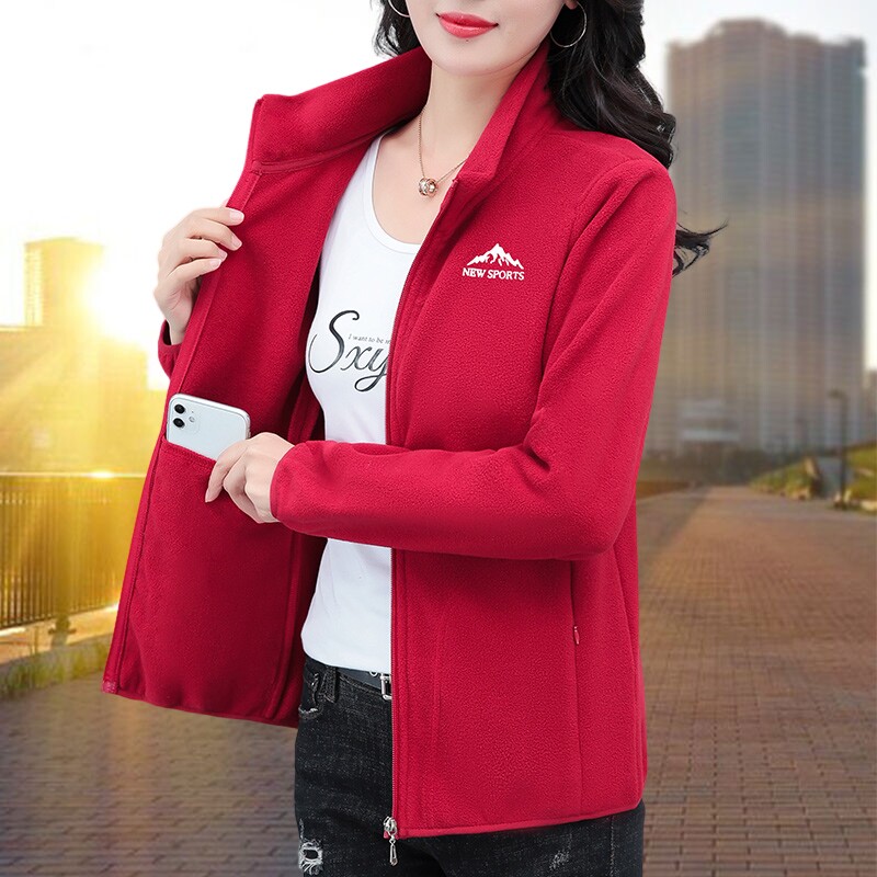 中老年妈妈装摇粒绒外套女士2026新款秋冬季冲锋衣内胆妈妈抓绒衣