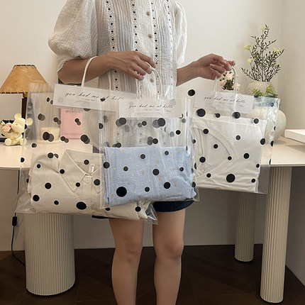 服装店手提袋透明包装袋女装店童装男装塑料打包袋礼品购物袋定制