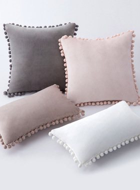 Hairball velvet sofa cushion cover model room sofa pillow