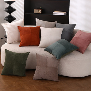 Simple corduroy patchwork striped pillowcase cushion cover