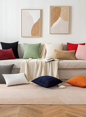 New fine-stripe corduroy sofa throw pillow set cushion cover
