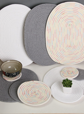 Hand-woven cotton rope anti-scald table mat coaster bowl mat
