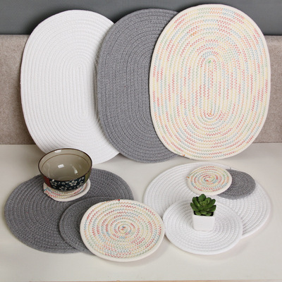 Hand-woven cotton rope anti-scald table mat coaster bowl mat