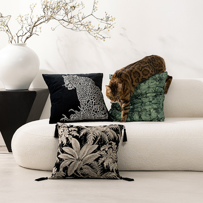 美式刺绣抱枕套复古沙发坐垫套