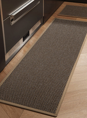 Kitchen linen-like woven-pattern floor mat antislip foot mat