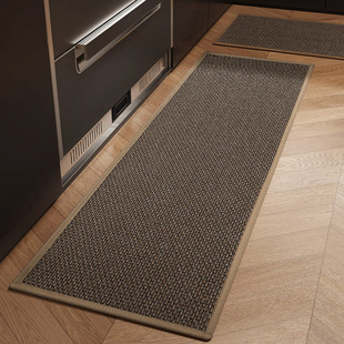 Kitchen linen-like woven-pattern floor mat antislip foot mat