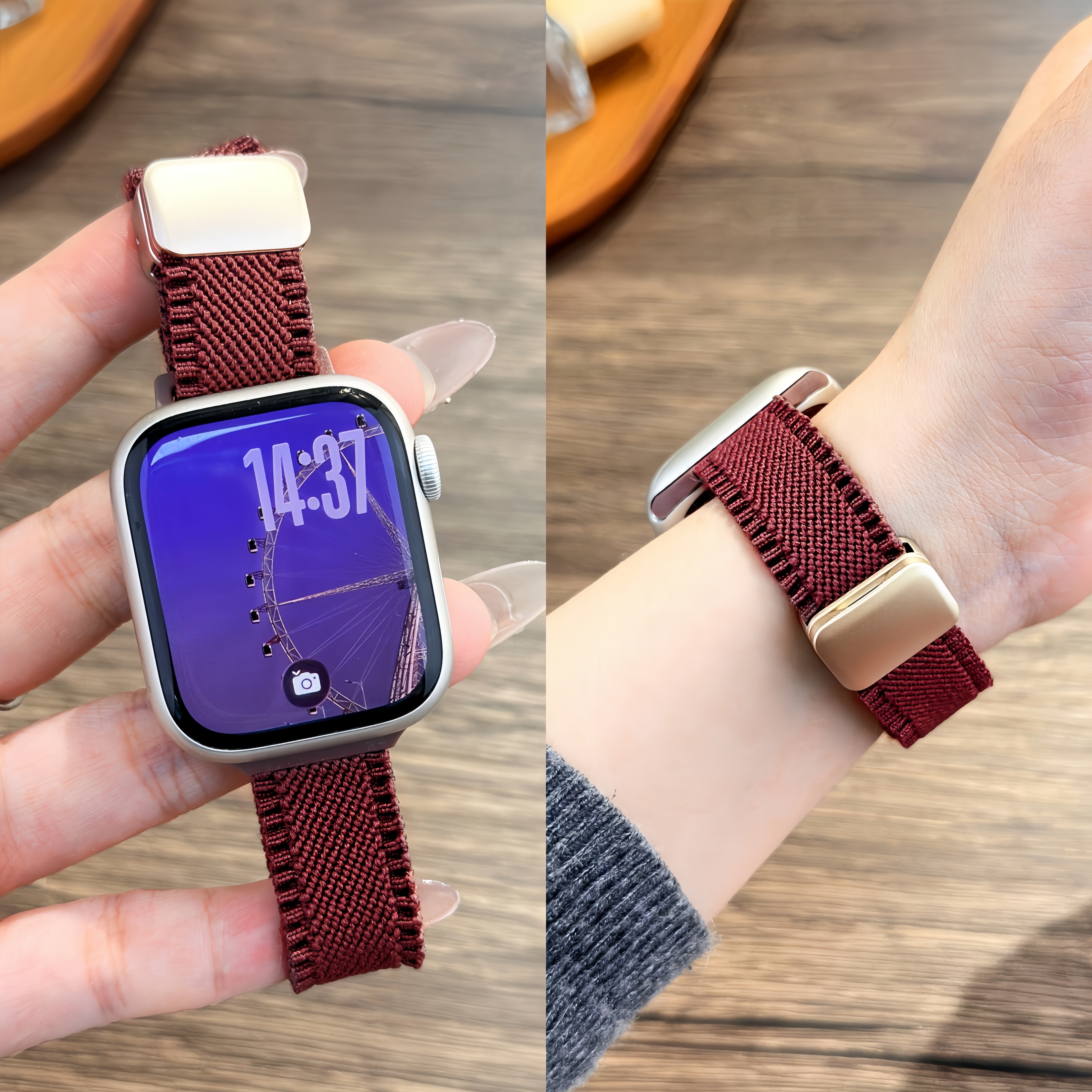 适用iwatch11表带苹果S11手表applewatch9秋冬S10编织尼龙S9新款磁吸扣S8创意7可爱8高级se3女男潮品花边ins,智能设备,智能手表手环表带/腕带,淘宝优惠券,粉丝福利购,淘宝优惠卷