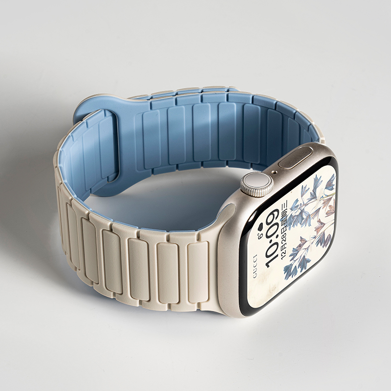 适用苹果s10手表iwatch10表带applewatch9手表带磁吸硅胶S8腕带Ultra女运动8男运动s7高级s2夏季s6智能s5配件