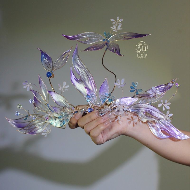 造花液古风汉服旗袍发钗