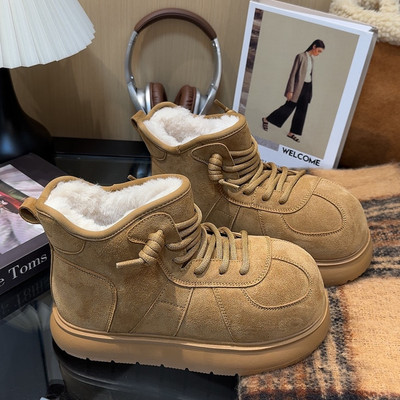 大头雪地靴棉鞋女2025新款冬季