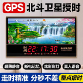 饰画 万年历电子挂钟客厅装 画钟表现代家用大字夜光静音 数码 新款