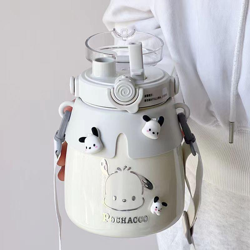 保温杯女士高颜值大容量双饮保冷水杯带吸管可携式1000ml新款大肚