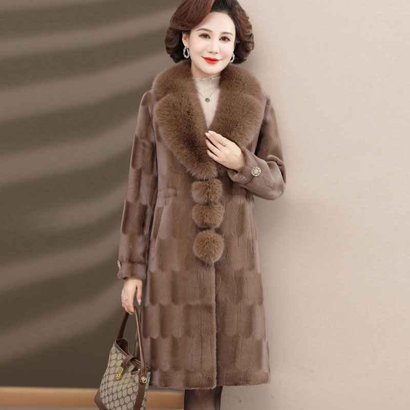 中老年女冬季洋气水貂绒大衣