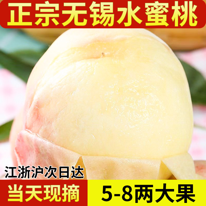 正宗无锡水蜜桃白凤新鲜水果当季整箱湖景现摘爆汁软甜大桃子礼盒