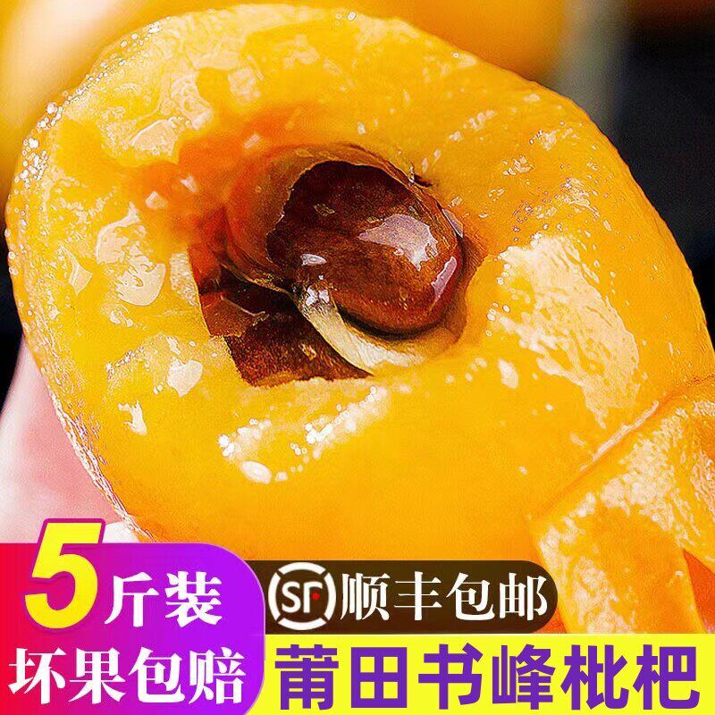 顺丰包邮枇杷新鲜大果5斤现摘当季孕妇水果福建莆田书峰琵琶整箱3