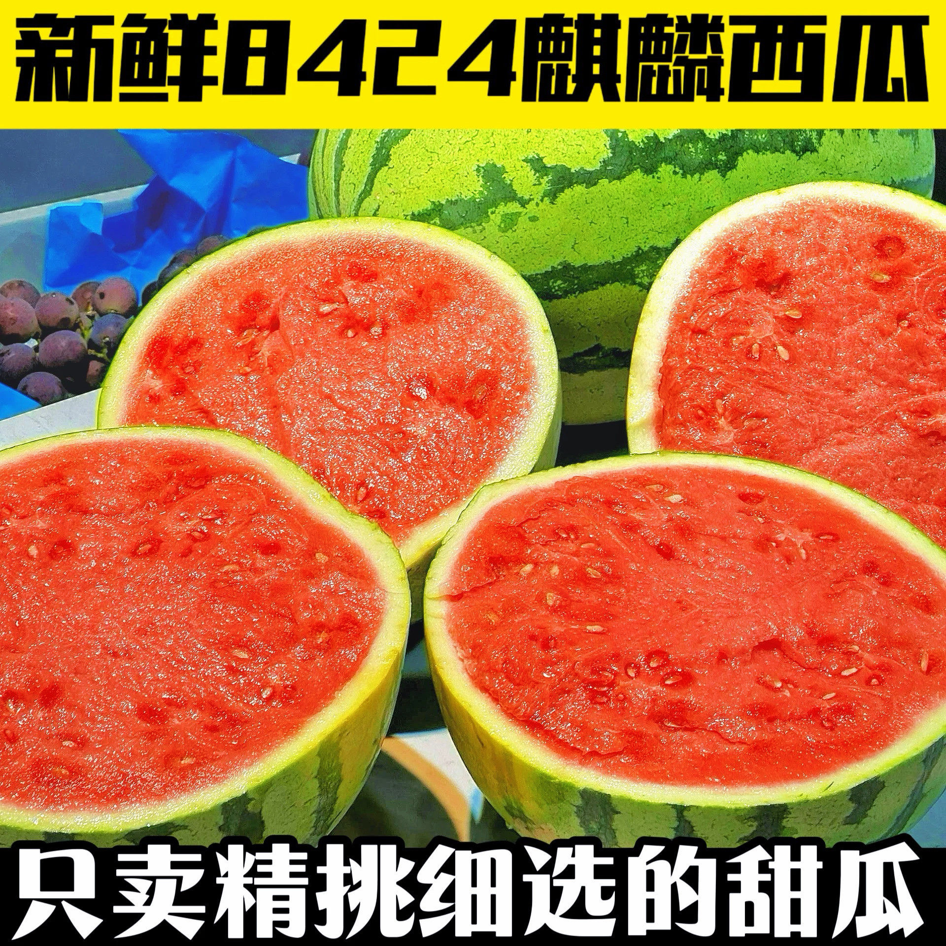 正宗8424麒麟西瓜新鲜水果当季薄皮脆甜冰糖心美都红瓢熟瓜非无籽